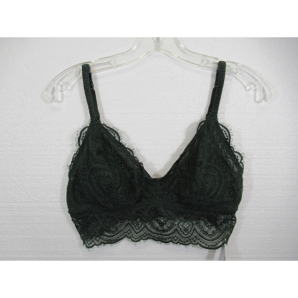 Gilly Hicks Lace Bralette Bra Large Green Wireless Pullover